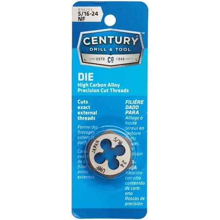 Century Drill & Tool Century Drill & Tool 5/16-24 National Fine 1 In. Across Flats Fractional Hexagon Die 96204